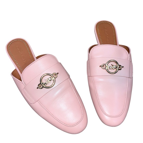 Coach Scotty Slide Pink Leather Women’s Mule - Picture 1 of 13